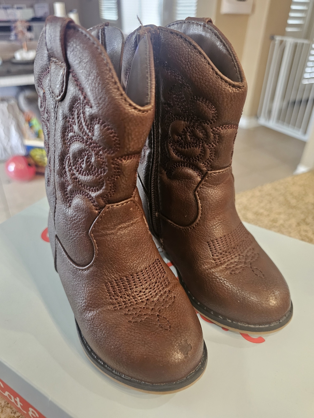 Cat & Jack Brown Girls Or Boys Western Cowboy Boots Toodler Size 7